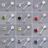 Aretes de Zirconia Coloridos Frescos y Elegantes Estilo Coreano y Japonés para Mujer, Aretes de Resina para Orejas Perforadas, Clavos Simples para Hueso de la Oreja Anti-Bloqueo para Estudiantes