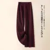 Traje de lana Ankara rojo hecho a medida para mujer, pantalones de pierna ancha, nuevo modelo de otoño 2026, pantalones rectos hasta el suelo, corte ajustado