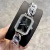 Estilo Tweed Cadena Diamante Moda Casual Reloj Estilo Tweed Pulsera para Mujer Oro Rosa Reloj para Mujer Familia C Mismo Reloj de Cuarzo