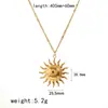 Ins Estilo Rojo de Internet Colgante de Sol Dorado de 18K Collar de Acero Inoxidable Pendientes de Combinación Universal de Gama Alta para Mujer Juego de Joyería