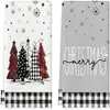 Toalla con Estampado de Árbol de Navidad de Venta Caliente Transfronteriza Toalla de Cocina Amazon Estampado Navideño