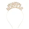 Diadema con Letra de Pedrería Navideña Diadema de Feliz Año Nuevo Material Ecológico Diadema de Pedrería