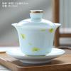 Taza de té con tapa de tres talentos pintada a mano de Yingqing, taza de té individual no caliente de Kung Fu, taza de té grande, juego de té de porcelana blanca Dehua