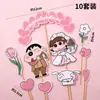 2026 Día de San Valentín Qixi Caja de Empaque para Cupcakes con Forma de Corazón Postre Decoración de Pastel para Pareja Confesión Topper