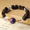 Pulsera de Cuentas Cubicas de Madera de Agarwood Dara Gan Nuevo Estilo Chino Pulsera de Madera Punto Turístico Transmisión en Vivo Venta al por Mayor