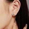 Pendientes de plata de ley S925 transfronterizos europeos y americanos, diseño personalizado de ojo de diablo con incrustaciones de circonitas de lujo ligeras para amantes.