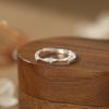 Anillo de Plata S999 para Pie con Zirconia de Cuatro Puntas Estilo Han Fresco Elegante Nicho Dulce Suave Decoración para Mano