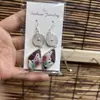 Pendientes de Pieza Bordada Vintage Bordados a Mano de Estilo Étnico de Moda, Colgantes de Oreja Pequeños Cortos con Borlas, Joyería de Plata Miao de Yunnan para Mujeres
