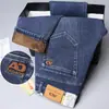 Jeans Masculino Outono e Inverno Grosso 2026 Novo Masculino Inverno Reto Solto Forrado com Lã Calça Espessa