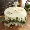 Mantel redondo estilo americano, impermeable, a prueba de aceite, lavable, resistente al calor, modelo nuevo 2025, lujo ligero, sensación de alta gama, mantel para mesa de centro