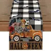 Camino de mesa de Halloween más vendido de Temu transfronterizo, mantel decorativo navideño de lino, alfombrilla de té de gama alta para mueble de TV