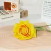 Rosa Redonda Espinhosa de Cabeça Única, Rosa Coroa, Material de Rosa Enrolada para Decoração de Casamento, Flor Artificial para Paisagismo de Loja