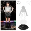 Ropa de Hip-Hop para Niñas de Danza Jazz, Atuendo Genial y Elegante para Show de Street Dance Jazz de Niña, Disfraz de Moda para Actuación en Escenario de Grupo de Chicas