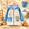 Buzos para Niños Otoño e Invierno Anti-Manchas Chaqueta de Plumas Ropa Protectora Impermeable Dibujos Animados Lindos Prendas de Abrigo Chaqueta Elegante Cremallera Extendida