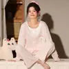 Pijama de Algodón Puro para Mujer, Cardigan Holgado de Estilo Delgado, Se Puede Usar Afuera, Manga Larga, Pantalón Largo, Conjunto de Ropa para el Hogar, Nuevo para Primavera y Otoño 2026