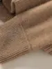 Suéter básico de tricô 100% caxemira pura para outono e inverno para mulheres, com gola dobrável e zíper parcial, pulôver casual, modelador e adequado para o trabalho