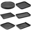 Plato Largo de Milamina Plato Hondo Plato Plano Comercial Estilo Japonés Negro Imitación Porcelana Bandeja de Plástico Plato para Barbacoa