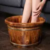 Cubeta para baño de pies de madera de cedro cubeta para baño de pies cubeta para baño de pies cubeta de madera para adultos uso doméstico madera maciza carbonizada masaje pedicura al por mayor