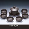 Conjunto de chá kung fu de areia roxa de alta qualidade, conjunto de chá para recepção em casa e escritório, bule de chá de cerâmica chinesa, conjunto de chá