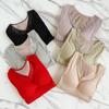 Tops Calientes para Mujer con Almohadillas en el Pecho, Empalme de Terciopelo y Encaje Espeso Ropa de Otoño con Camisetas de Manga Larga para Base y Ropa Interior