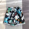 Pantalones de Playa Hawaianos para Hombre y Mujer de Secado Rápido Sueltos para Parejas de Cinco Puntos Tallas Grandes Pantalones de Flores de Moda de Longitud Media Pantalones Cortos Juveniles