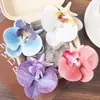 Novo Estilo Presilha de Cabelo Orquídea Borboleta para Mulheres, Presilha Lateral Floral Estilo Coreano, Presilha para Franja Atmosfera de Sessão de Fotos, Acessório de Cabelo Floral