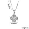 [Aço Titânio] Colar Feminino Popular Versátil Corrente Clavicular Flor de Quatro Pétalas Luxo Acessível Transfronteiriço Banquete Casamento Corrente de Aço Titânio