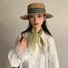 Lenço de Seda com Bolinhas Florais Estilo Coreano para Mulheres, Lenço Quadrado Pequeno Fino Versátil de Alta Qualidade, Lenço de Pescoço de Moda de Nicho, Faixa de Cabelo Tendência