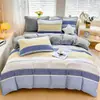 Juego de ropa de cama de cuatro piezas engrosado, cálido, de algodón puro con vellón de leche para otoño e invierno, juego de ropa de cama para bebé de algodón puro con vellón de leche, oferta especial