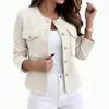 Amazon transfronterizo europeo y americano 2026 otoño e invierno europeo y americano lujo ligero para mujer chaqueta corta abotonada de manga larga ajustada abrigo para mujer