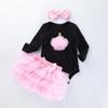 Verão Novo Feminino Infantil Algodão de Alta Qualidade Moda Manga Longa Vestido Tutu Hama Seis Camadas Conjunto 0-2 Anos Roupa Infantil