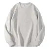 Sudadera de Algodón con Cuello Redondo y Hombro Regular de 300g para Primavera y Otoño para Hombres y Mujeres, Color Sólido Casual Holgada Pulóver Camiseta Básica