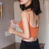 Roupa íntima Bonita Costas em U Kaka Famosa na Internet Colete Quente Feminino de Verão Base Interna com Bojo Alça Fina Roupa Externa Top