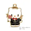 Venta Caliente Transfronteriza Dibujos Animados Sanrio Gato Kt Esmalte Aleación Colgante Joyería Collar Accesorio Componentes para Joyería DIY
