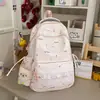 Mochila Estilo Academia de Alto Valor para Meninas, Bolsa Ita Fofa com Renda, Grande Capacidade, Mochila Escolar Leve para Alunos do Ensino Fundamental e Médio