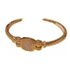 Pulsera Hebilla con Patrón de Circonita Ovalada Electrochapada en Oro Real de 18 Quilates, Pulsera de Moda y Sencilla, Lujo Accesible y Joyería de Gama Alta