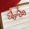 Pendientes de Plata con Forma de Caballo del Año del Zodiaco, Estilo Chino Nuevo Tradicional, Tornillos para Orejas de Moda Únicos de Nicho, Accesorios para Orejas Simples y Elegantes