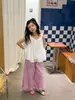 Pantalones para Niñas Hua Yu Xun 2026 Verano Nuevos Delgados Transpirables Rayas Verticales Protección Solar Pantalones Estilo Coreano Casual Versátiles Largos