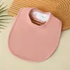 Babeiro em Forma de U de Algodão Crepe para Bebê, Babador de Alimentação para Bebê, Cor Sólida, Toalha de Saliva Anti-Vômito para Recém-Nascido, Algodão Puro Classe A