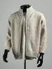 Cárdigan retro de color liso estilo japonés con cuello alto, un suéter para hombre simple y moderno para otoño e invierno, una capa base casual y holgada que combina con todo