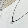 Novo Colar Estilo Chinês Xiangyun Calcedônia Imitação Fechadura Simples Ruyi Ping An Fechadura Corda Trançada Corrente para Suéter de Nicho Acessórios para Roupas