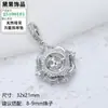 Accesorios para Set de Perlas DIY Nuevo Zircón de Alta Gama Flor de Cuatro Hojas Concha de Abulón Concha Blanca Colgante Anillo Pendiente Montura