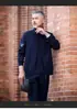 Traje Esportivo para Meia-Idade e Idosos Masculino Duas Peças para Corrida Meia-Idade Gola Alta Casual Absorvente de Suor Respirável Manga Longa Traje de Pai