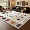 Tapete de sala de estar patchwork estilo vintage em veludo cristal, tapete de área grande para cobrir o chão do quarto ao lado da cama, tapete lavável para o chão da casa
