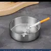 Cenicero pulido de acero inoxidable, a prueba de viento con poste para cigarrillos, cenicero duradero y elegante, cenicero anti-ceniza voladora para bares y KTV