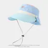 Sombrero Versátil para Niños, Tela de Secado Rápido, Estilo Delgado, Sombrero de Pescador de Ala Ancha, Bloques de Color, Sombrero de Cubo Desmontable, Sombrero de Malla Protector Solar para Verano 2026