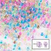 Cuentas de vidrio de colores mezclados al azar, con baño luminoso, cuentas de arroz esmerilado de color sólido, accesorios para pulseras de cuentas DIY