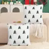 Nueva funda de almohada navideña transfronteriza, funda de almohada de pino navideño verde sin relleno, funda de cojín de felpa bordada tridimensional