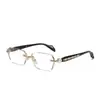Gafas Metálicas Lisas Sin Montura de Alta Sensibilidad Pure Desire Versátiles de Personalidad para Mujer Montura para Gafas de Miopía Estilo Moderno Europeo y Americano