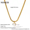 Collar de cadena plana de serpiente de acero inoxidable con colgante de gota de agua y circonita en forma de marquesa para mujer, chapado en oro de 18 quilates, no se decolora, cadena de clavícula de lujo ligero